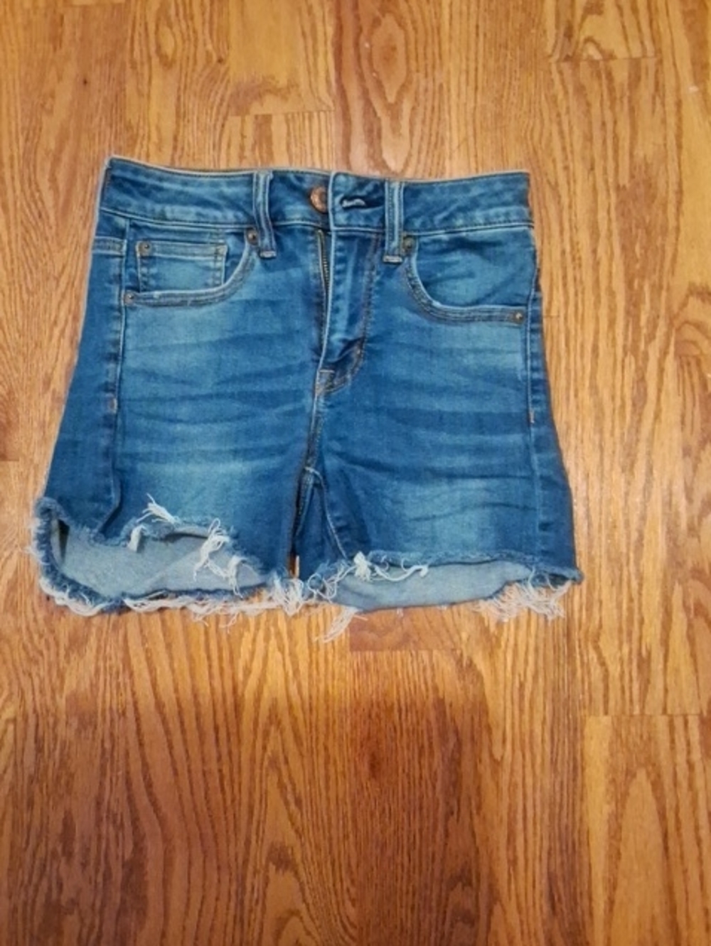 American Eagle Outfitters Distressed Blue Denim Cutoff Shorts